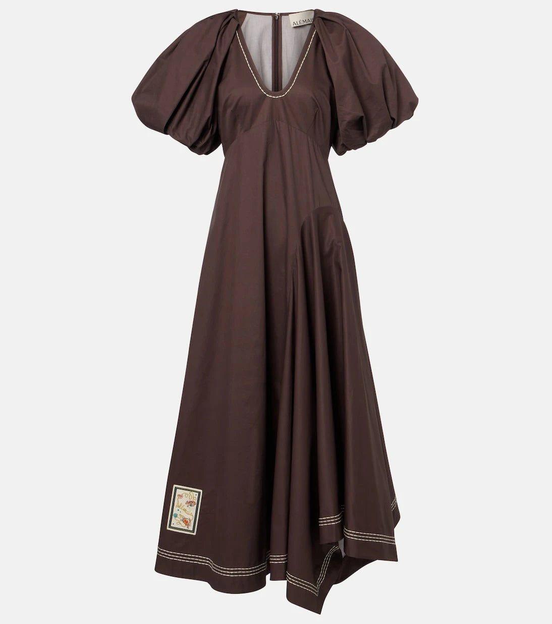 Alémais - Puff-sleeve cotton maxi dress