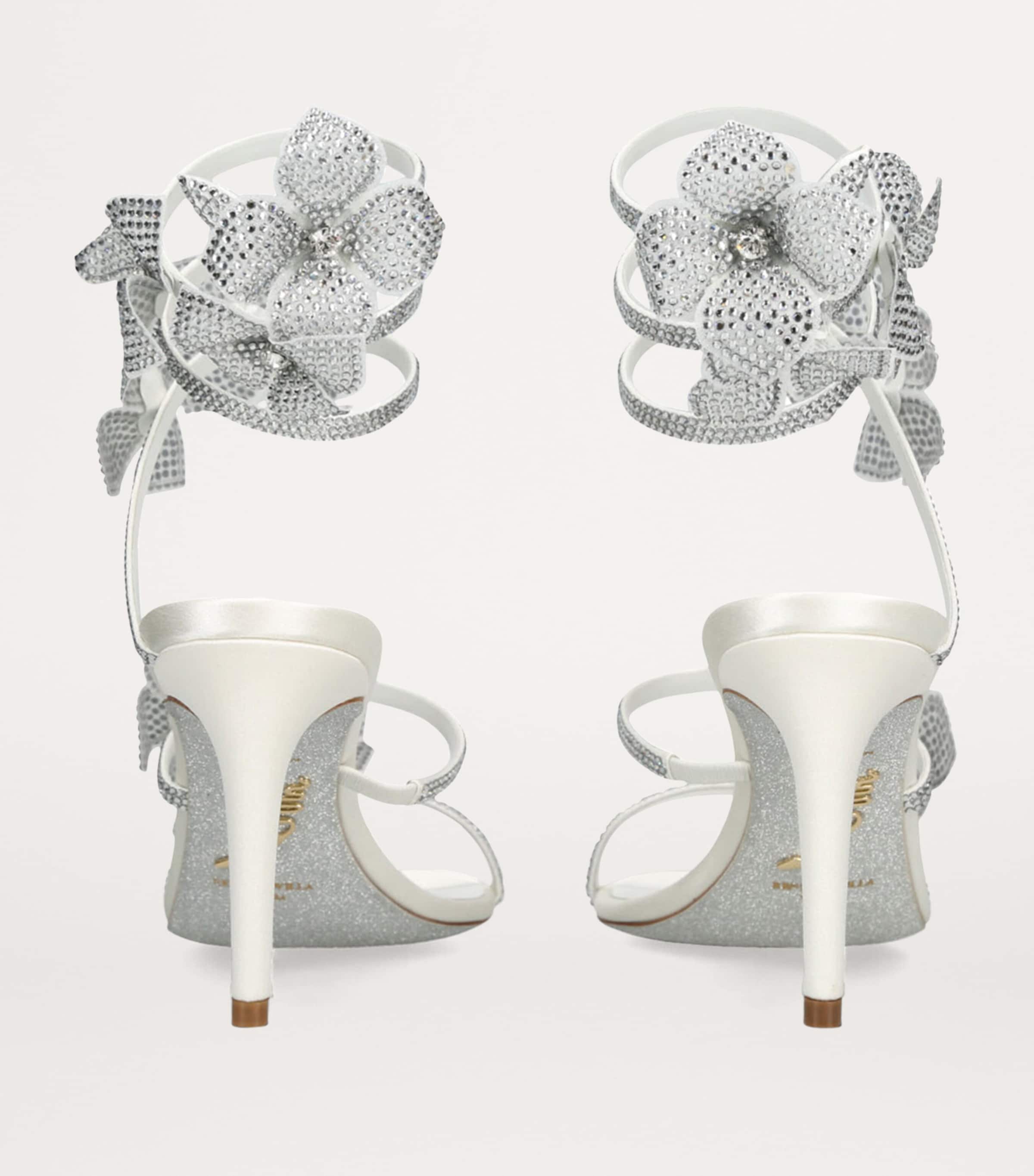 White Embellished Floriane Sandals 80