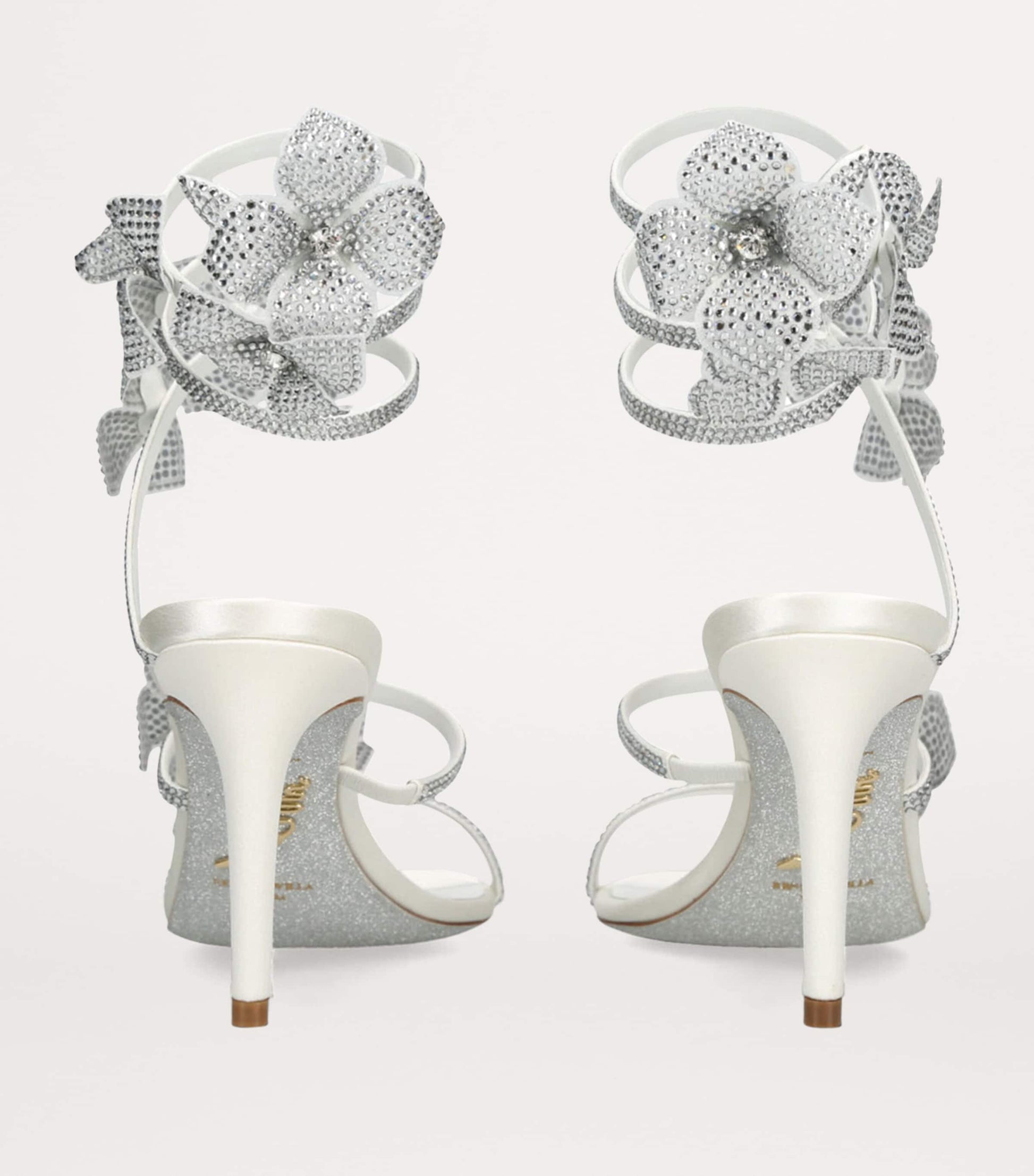 White Embellished Floriane Sandals 80