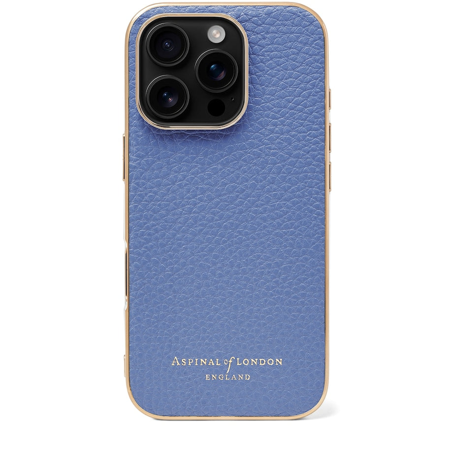 Aspinal Of London Blue Leather iPhone 16 Pro Case