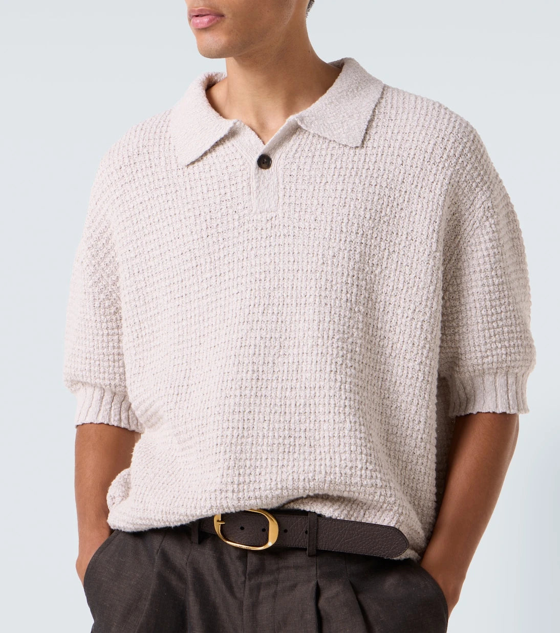 Commas - Knitted cotton polo shirt