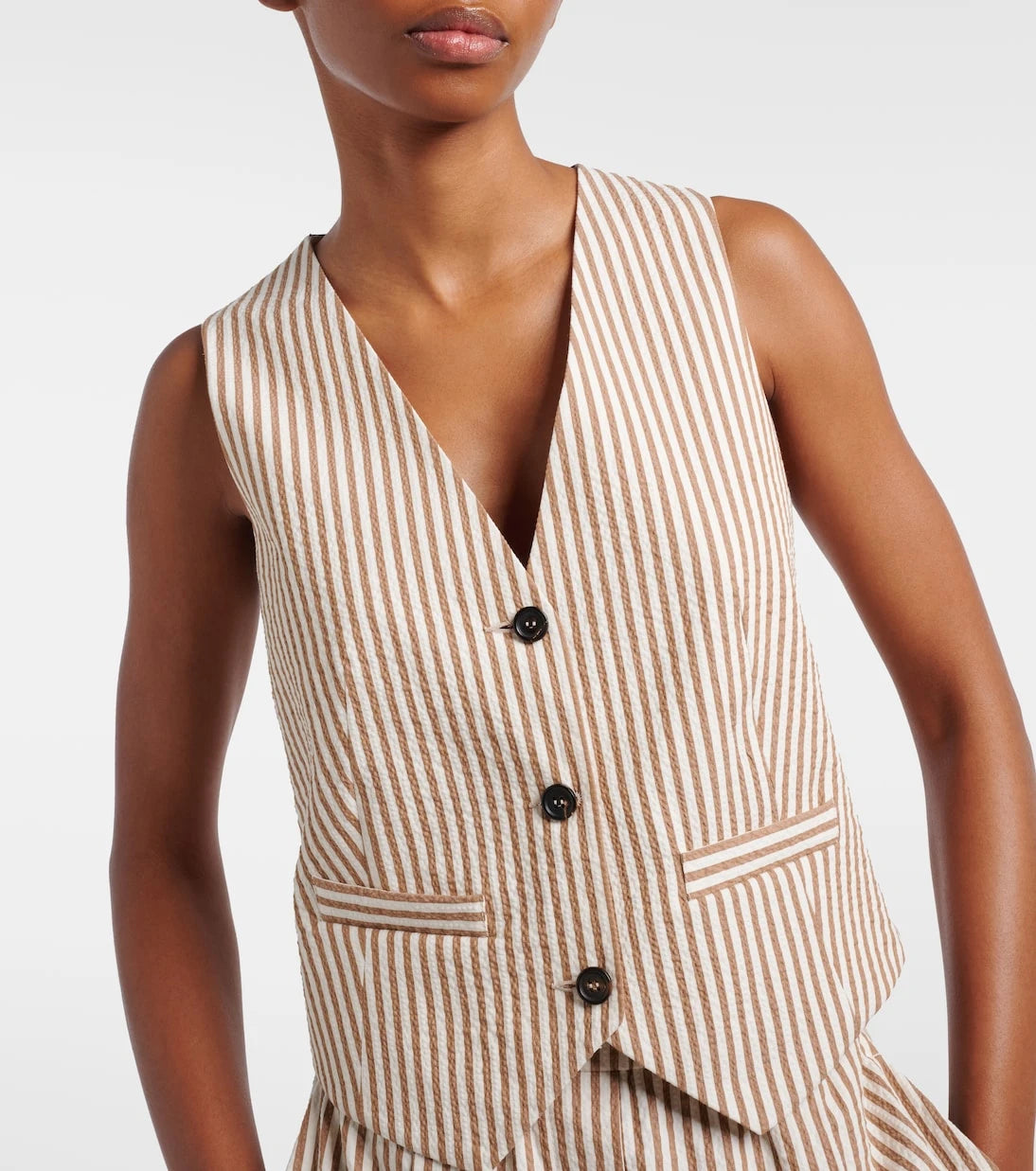 Brunello Cucinelli - Striped cotton-blend vest