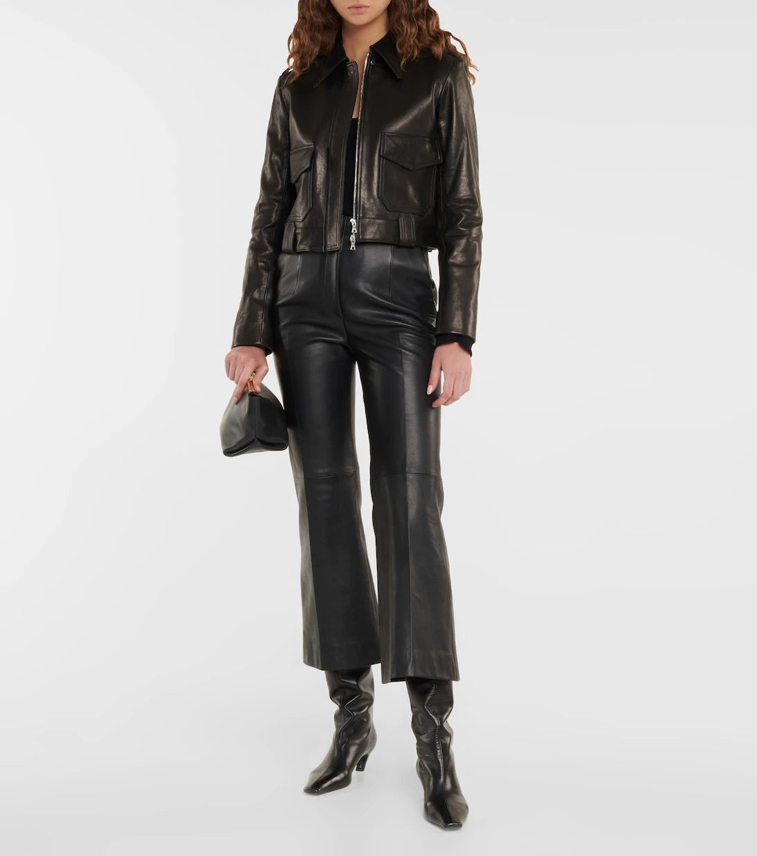 Khaite - Cordelia leather crop jacket
