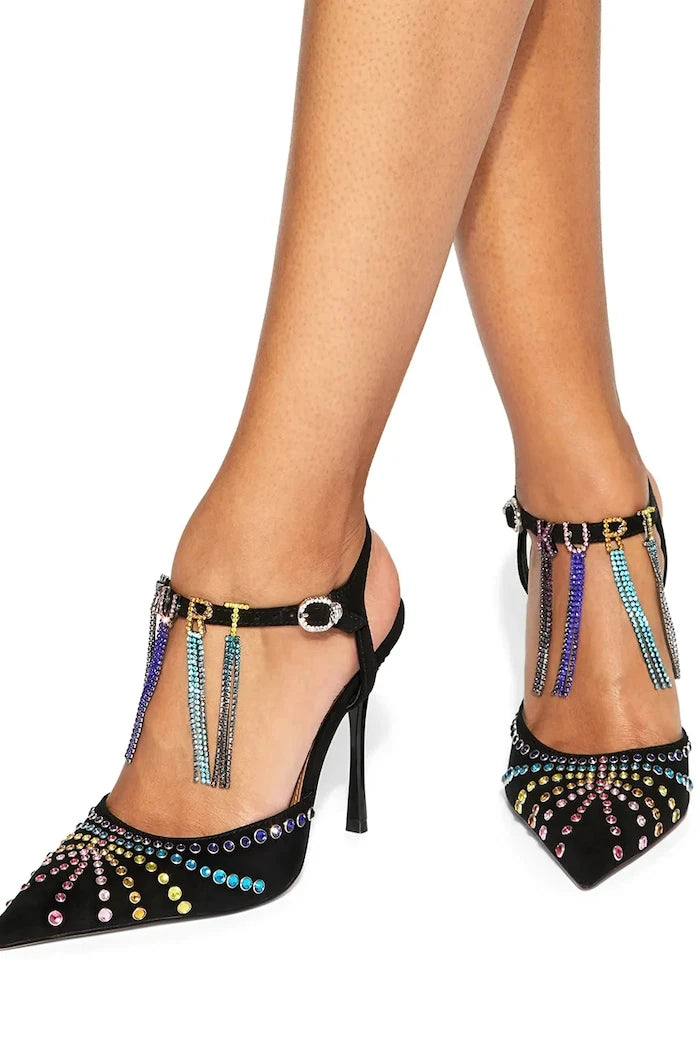 Kurt Geiger London Kurt Crystal Point İnce Topuklu Süet Ayakkabı