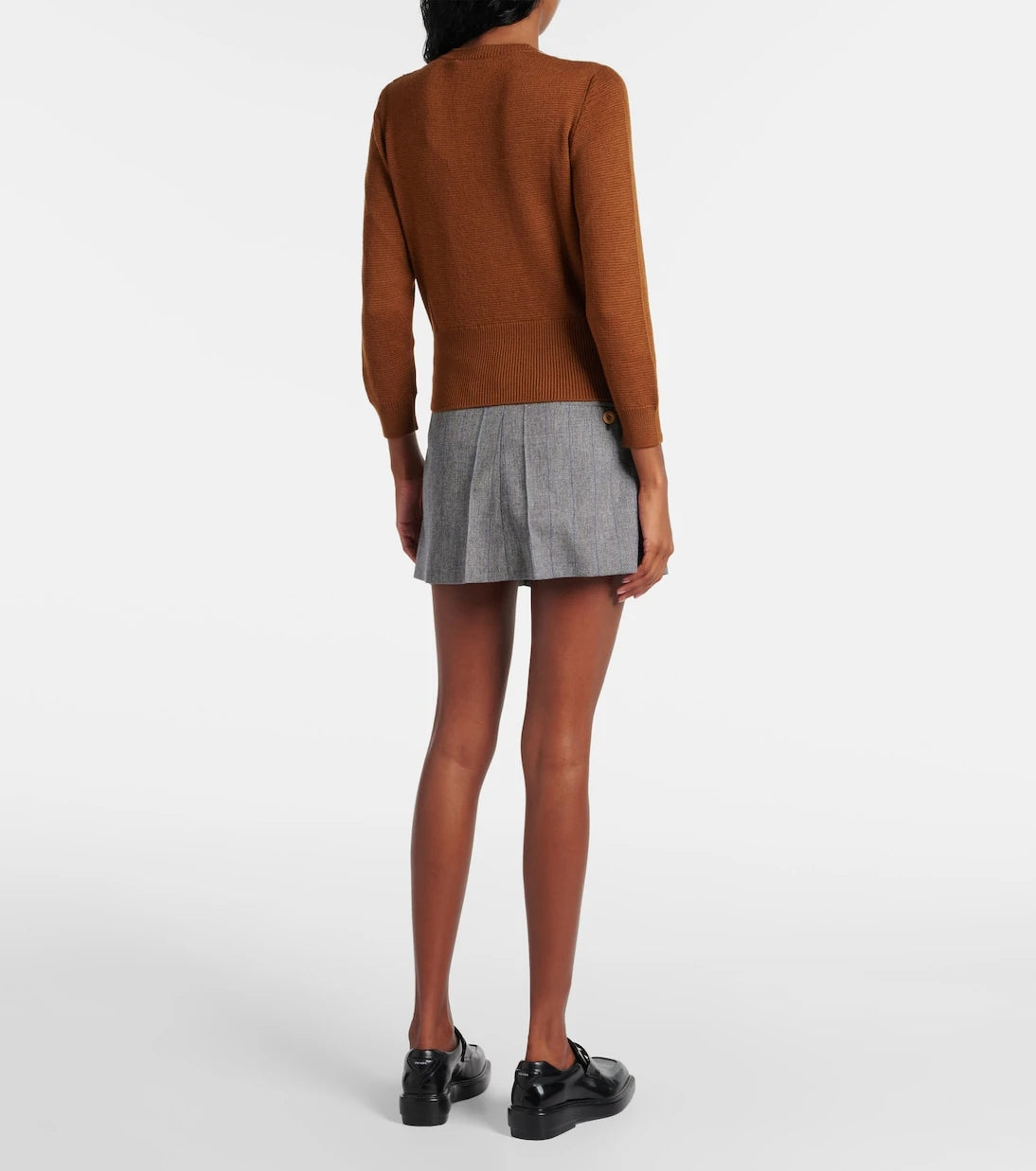 Prada - Argyle cropped wool sweater