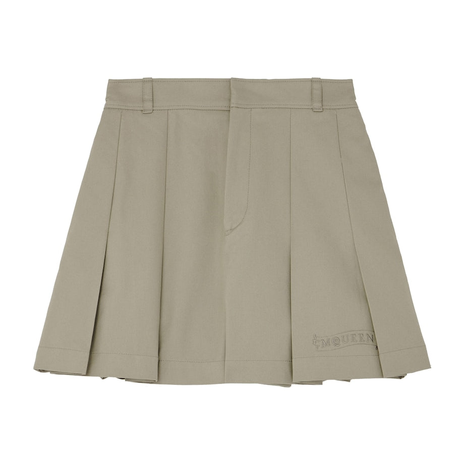 McQueen Brown Cotton Pleated Shorts