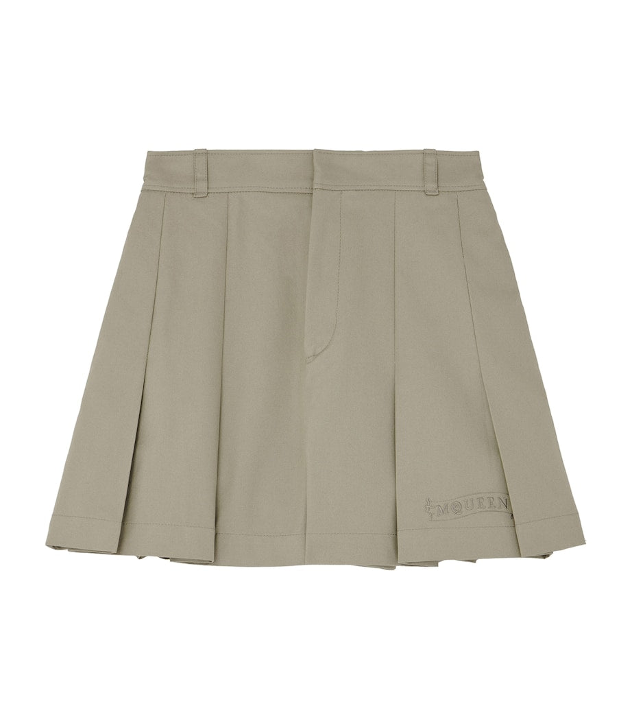McQueen Brown Cotton Pleated Shorts