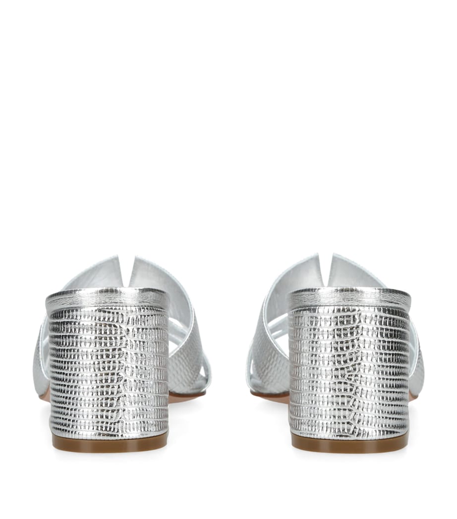 Gina Silver Lugano Heeled Mules 50