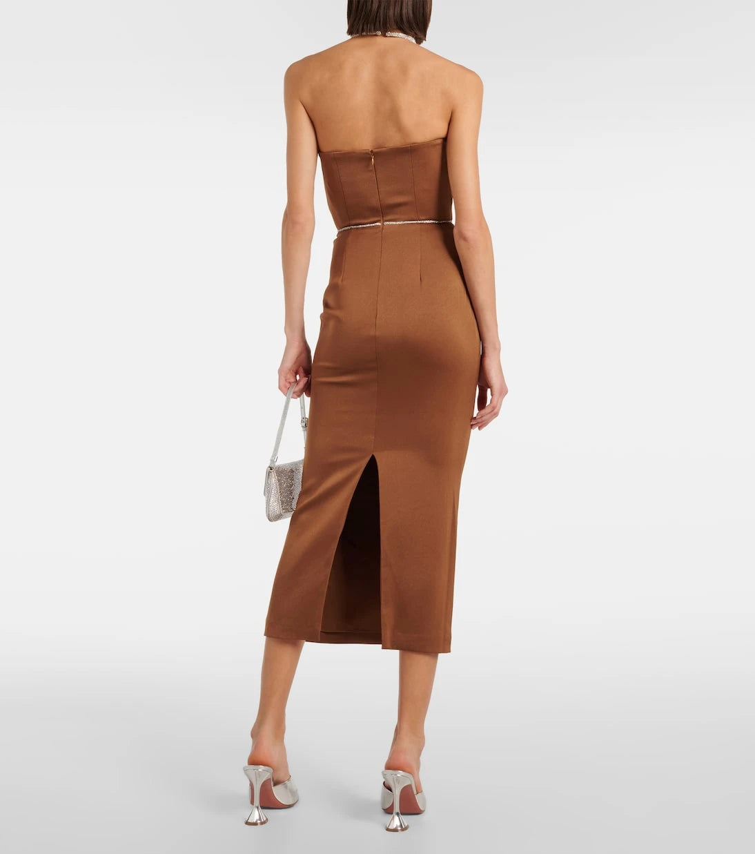 Alex Perry - Crystal-embellished satin midi dress