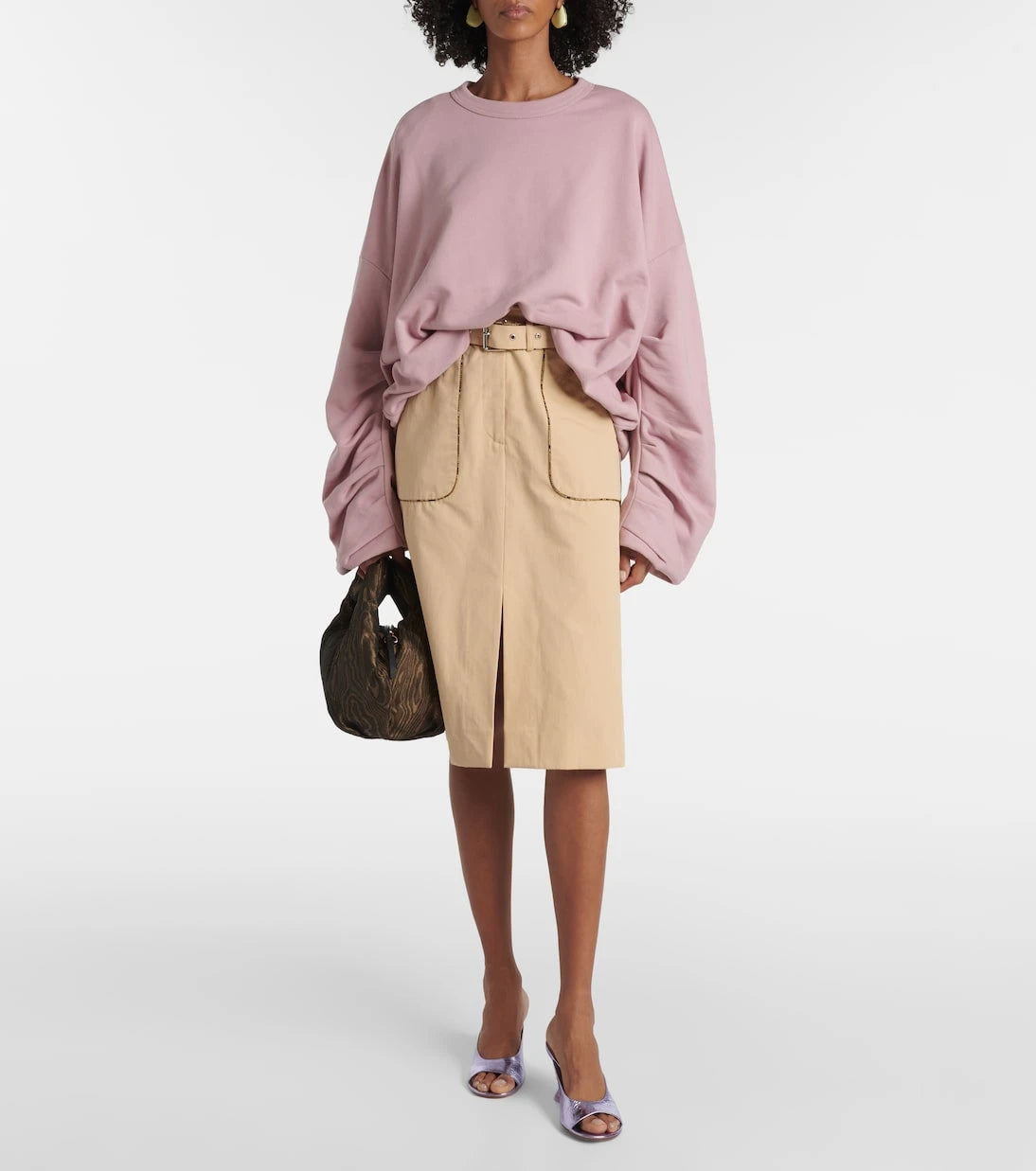 Dries Van Noten - Metallic leather wedge mules