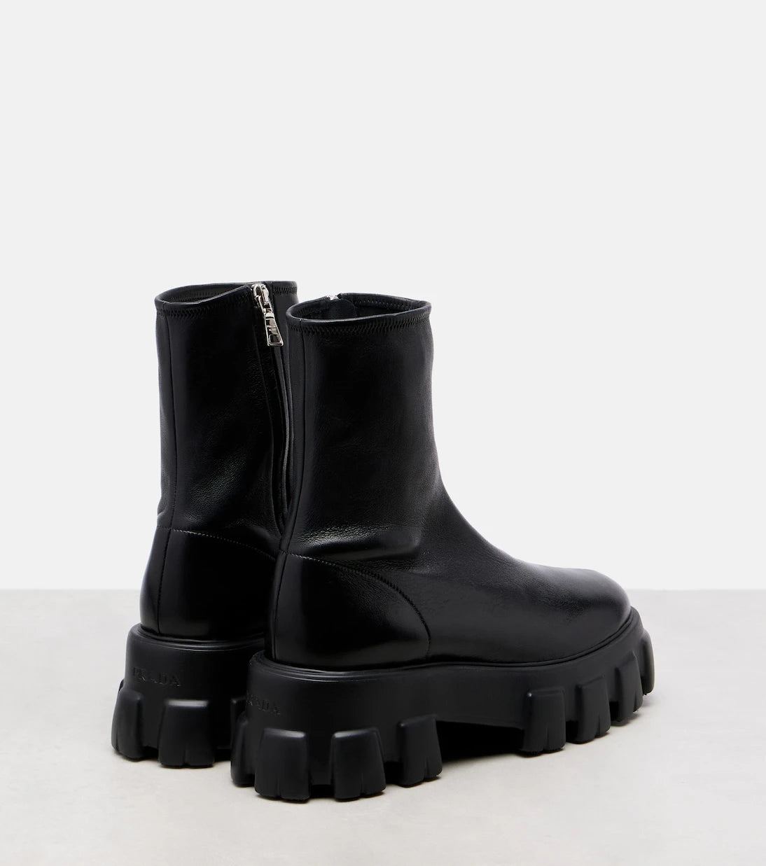 Prada - Monolith leather ankle boots