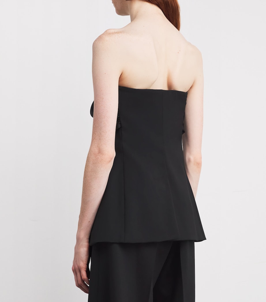 Black Virgin Wool Strapless Waistcoat