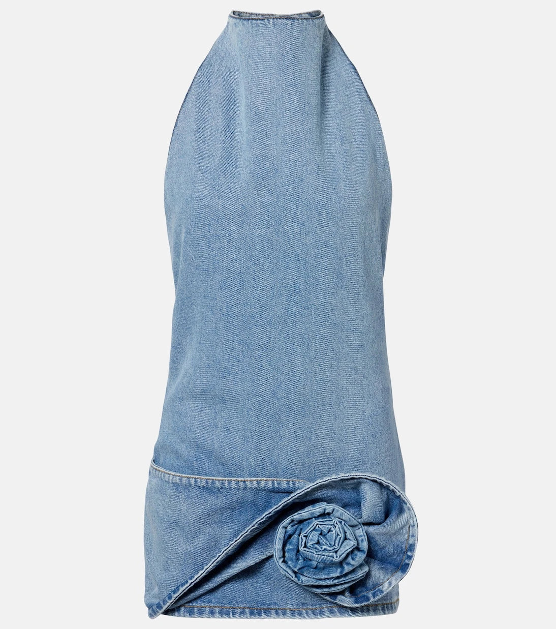 Magda Butrym - Floral-appliqué denim minidress