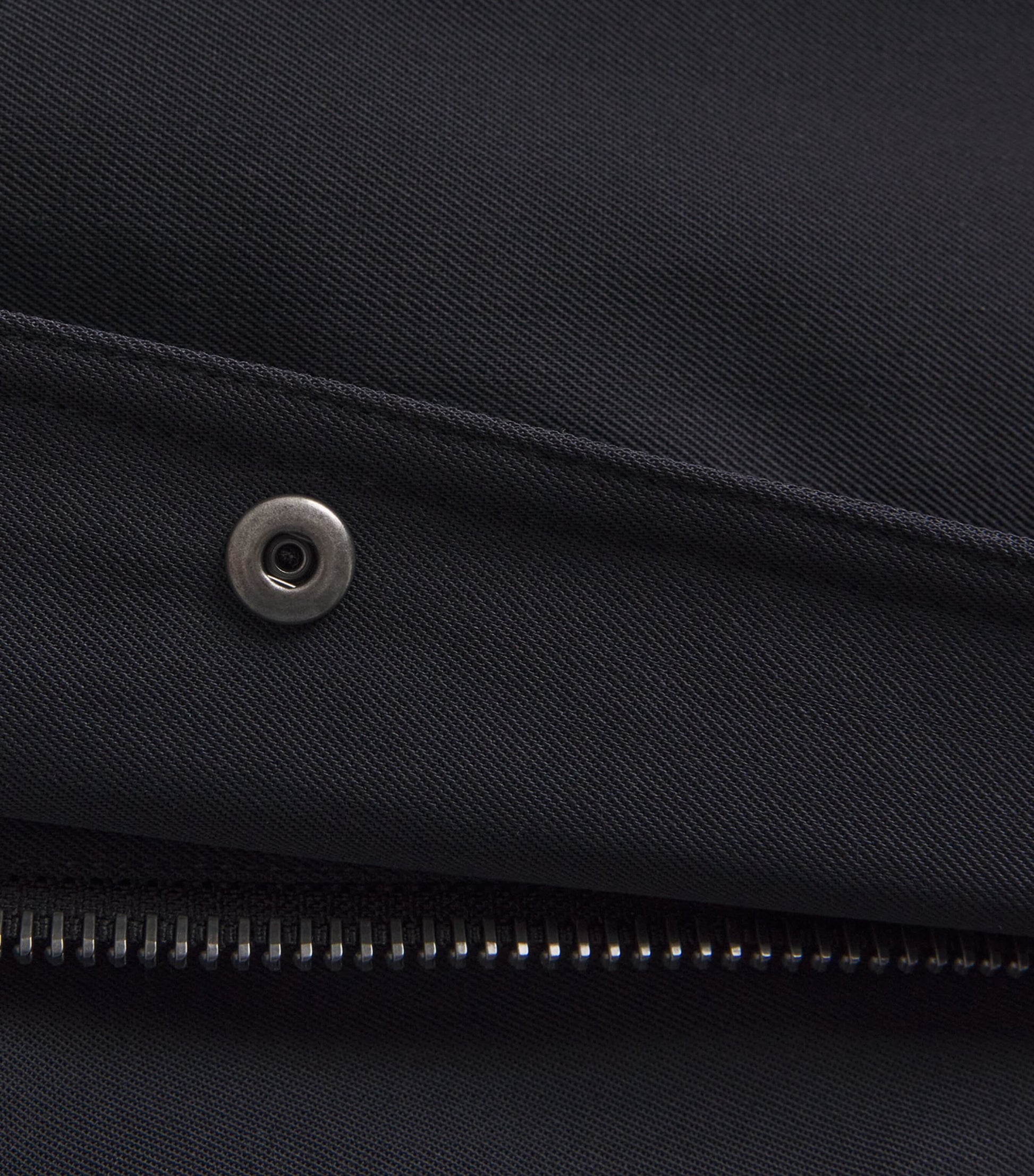 Yves Salomon Navy Down Waterproof Shearling-Lined Short Parka