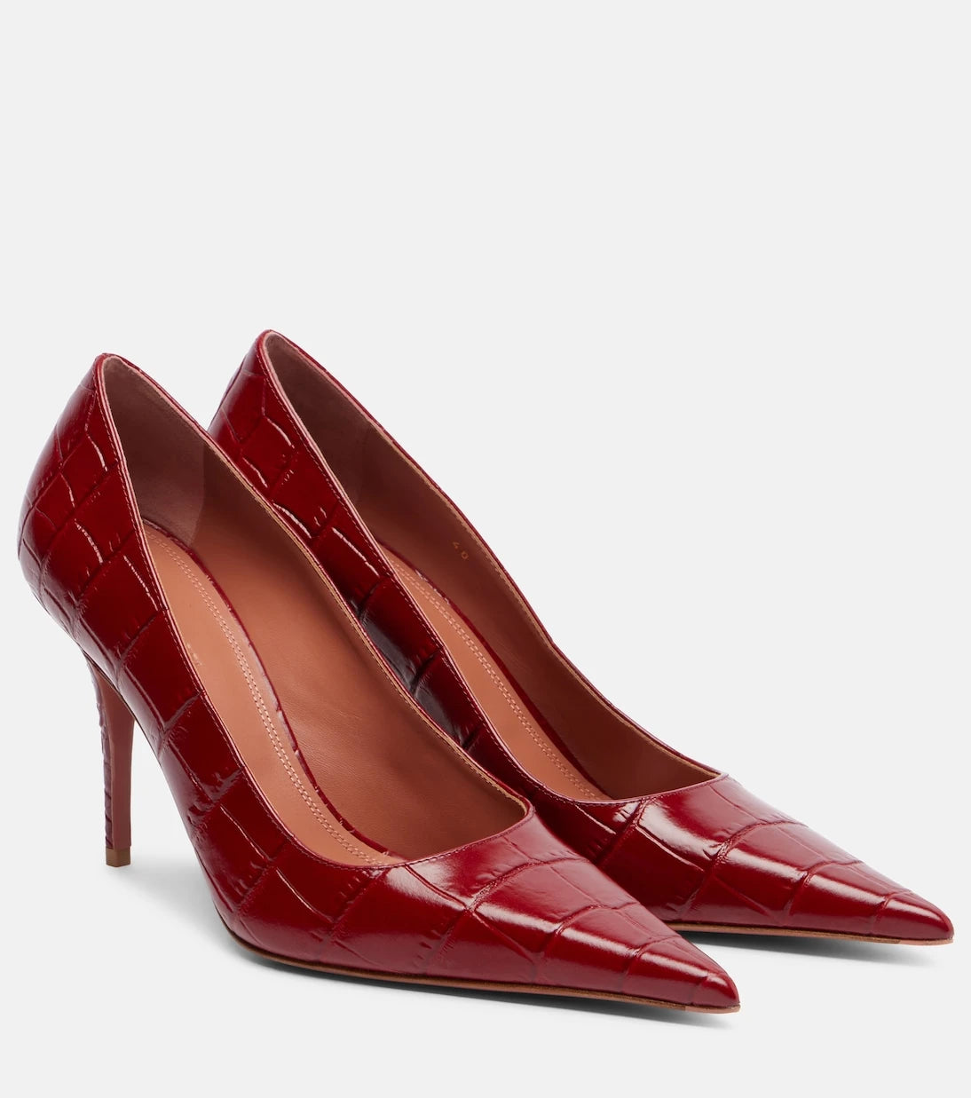 Amina Muaddi - Barbara 90 croc-effect leather pumps