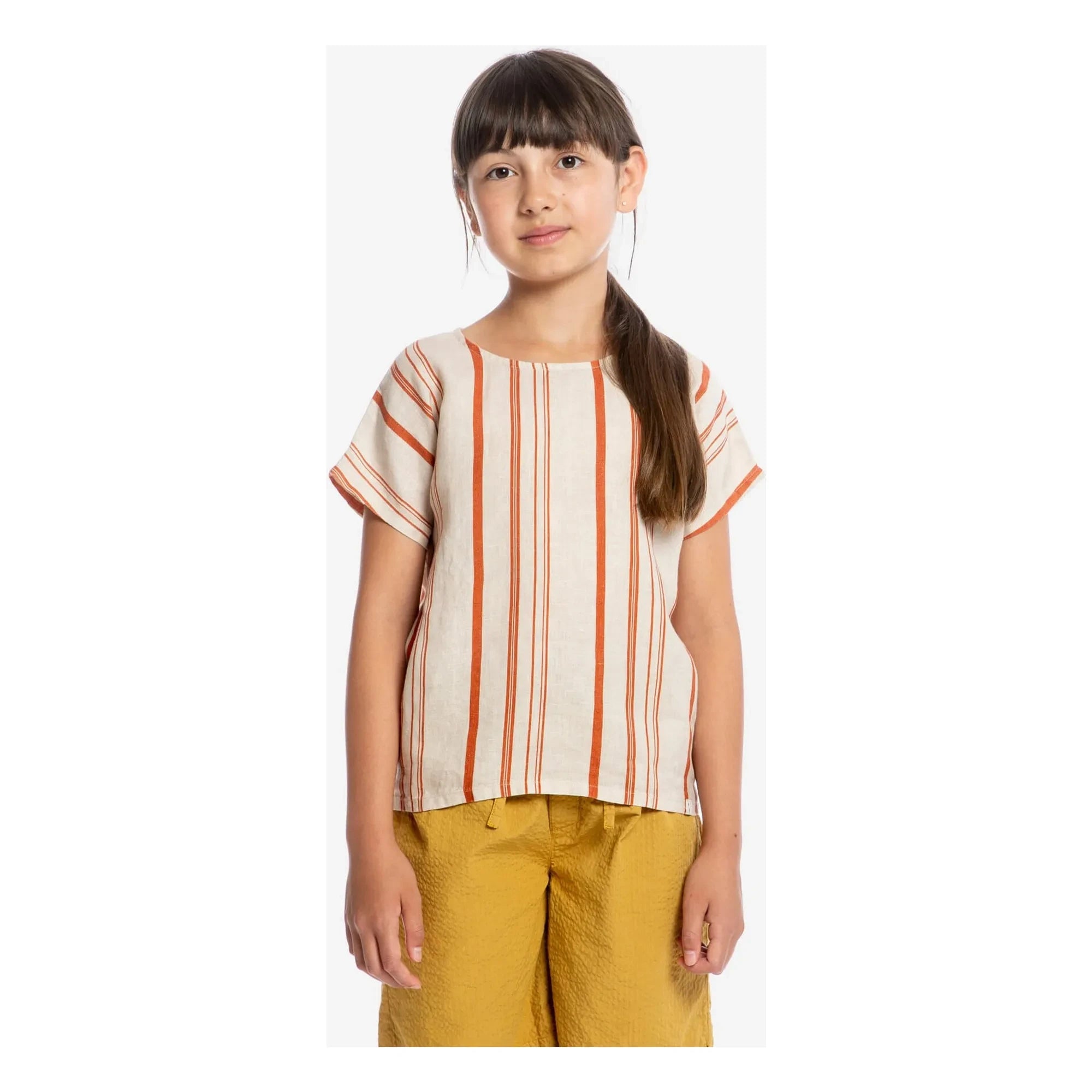 Matona - Easy Striped Linen T-shirt | Off white
