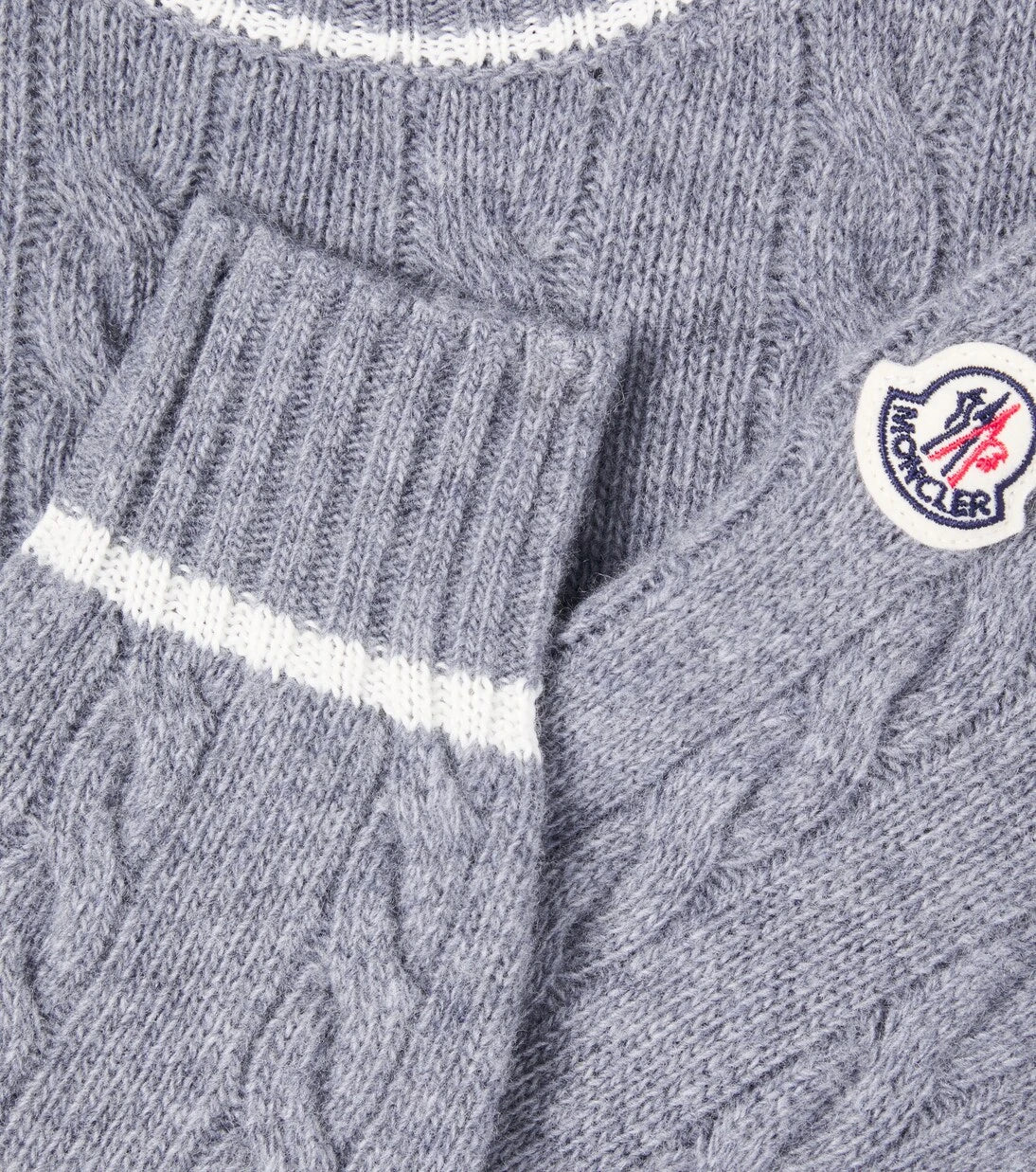 Moncler Enfant - سترة صوف بكر بشعار محبوك كابل