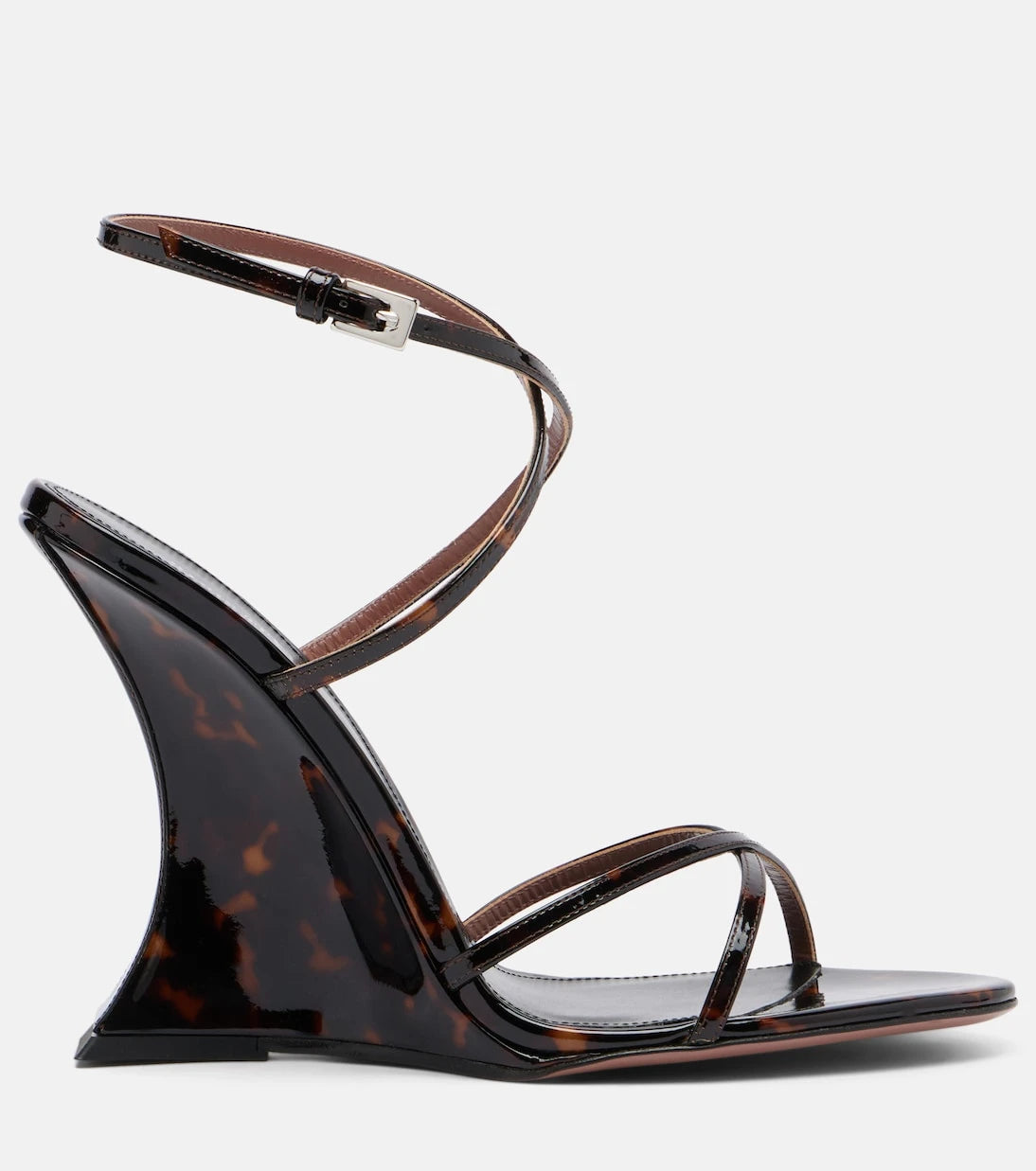 Paris Texas - Nina printed patent leather wedge sandals