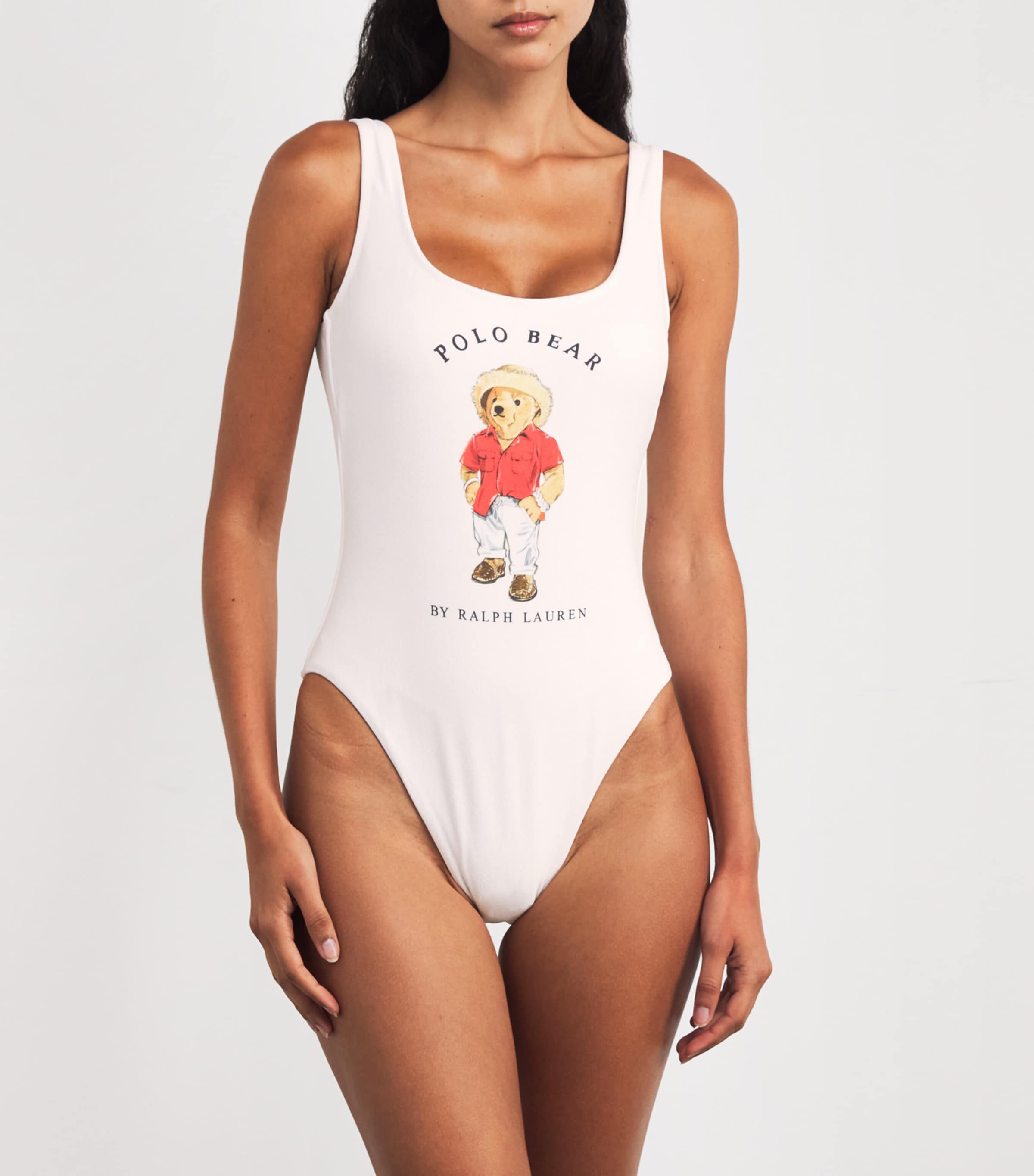 White Polo Bear Swimsuit