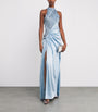 Gaurav Gupta Blue Silk-Blend Embellished Nephele Gown