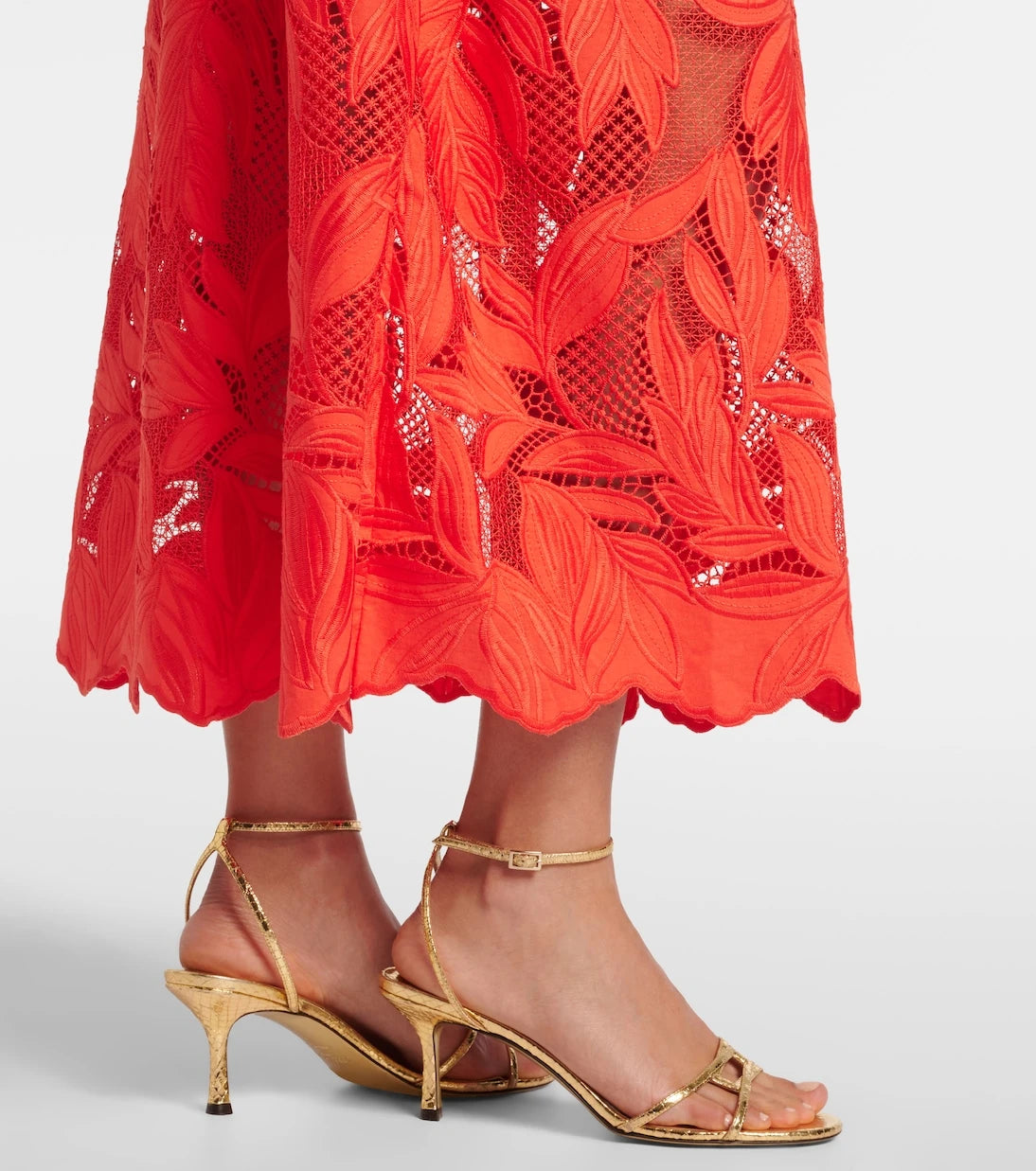 Erdem - Embroidered mesh midi dress