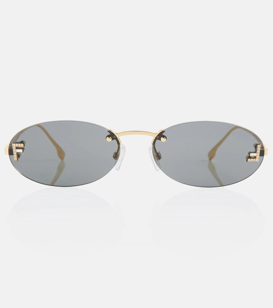 Fendi - Fendi First embellished oval sunglasses