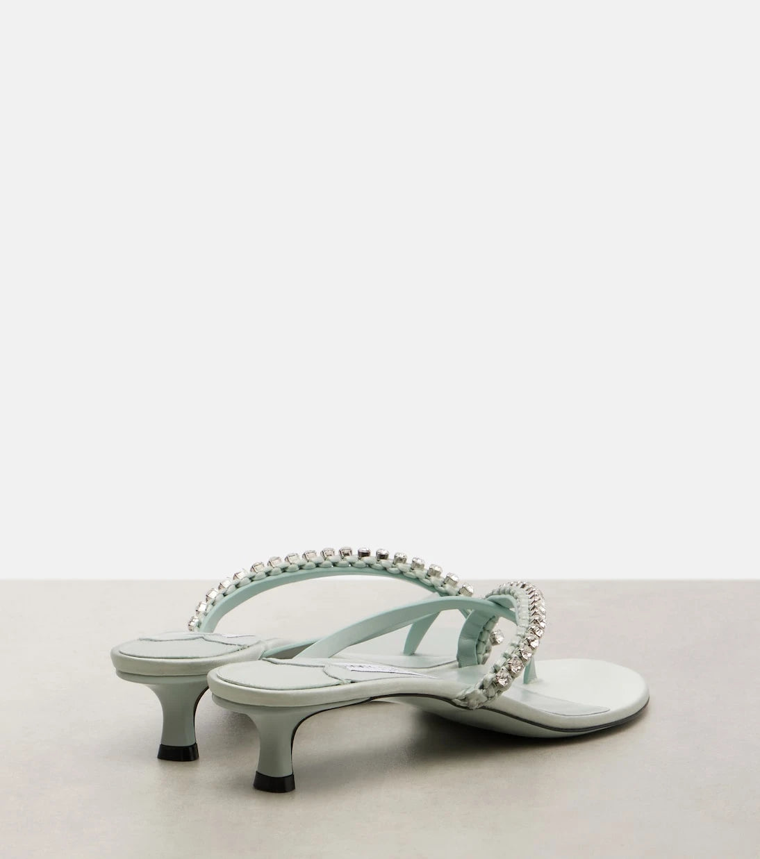 Jimmy Choo - Dila 35 leather and satin thong sandals