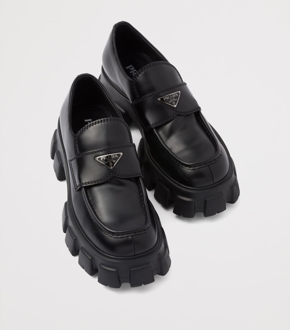 Brushed Leather Monolith Loafers