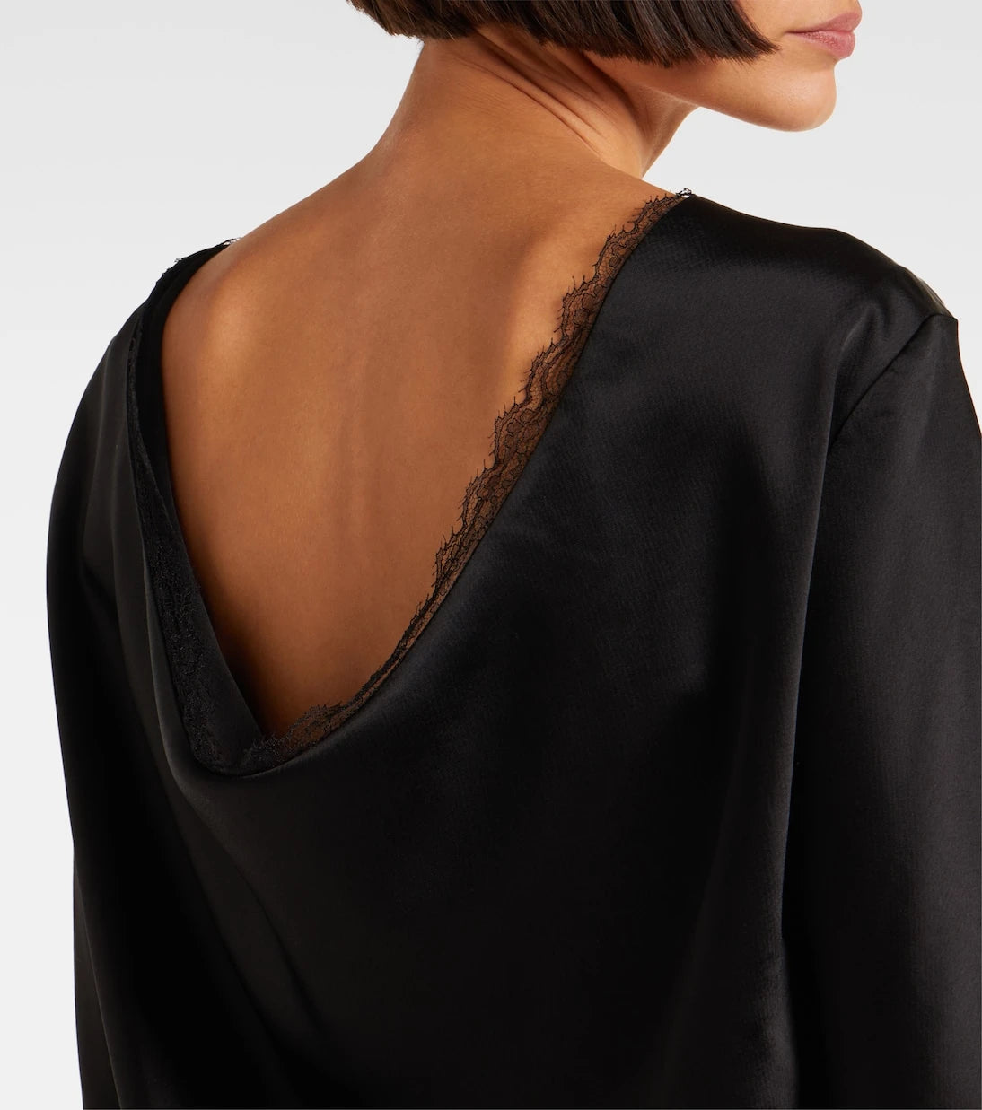 Leset - Barb draped satin top