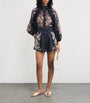 Zimmermann Navy Linen Rhiannon Tuck Shorts