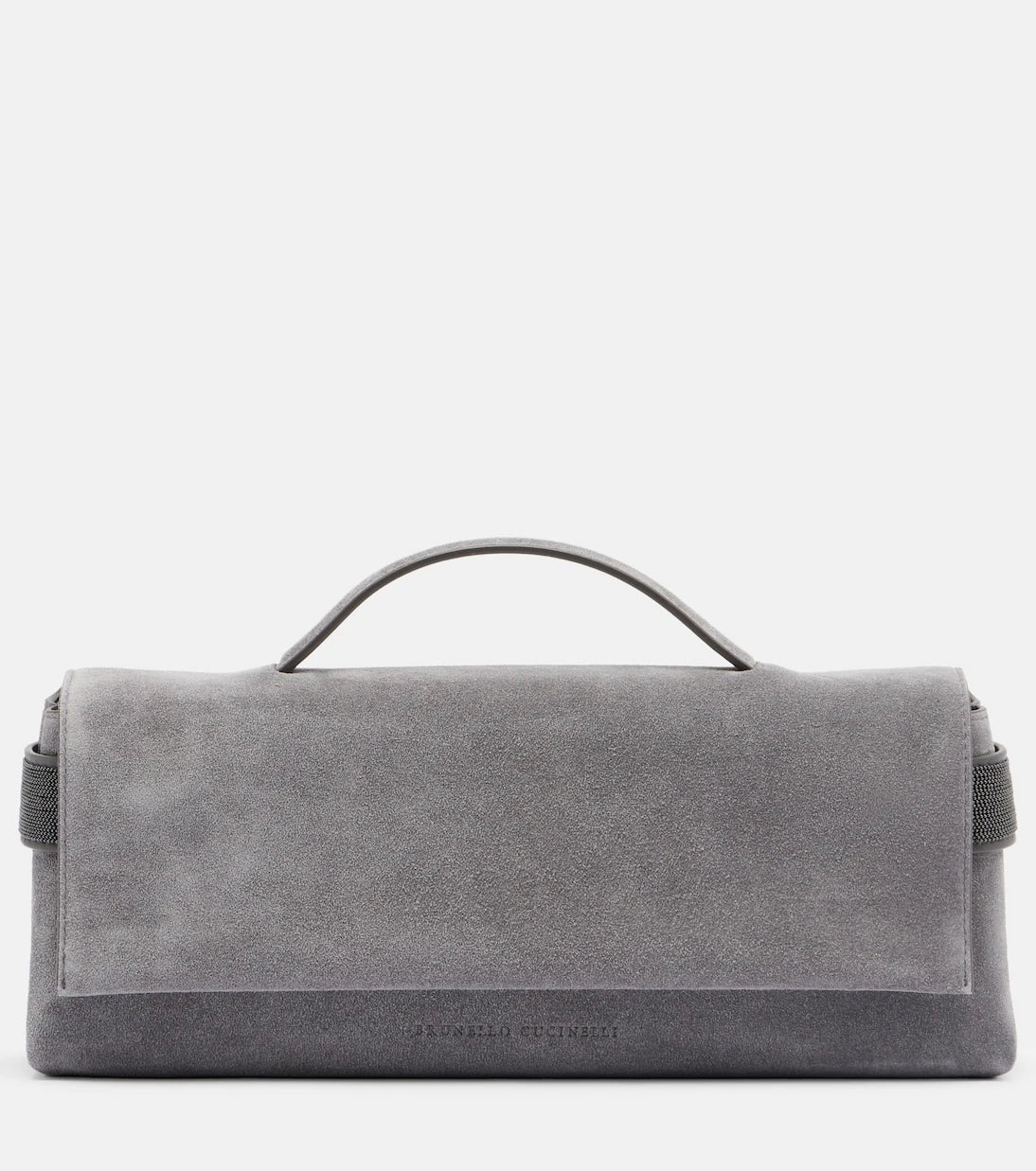 Brunello Cucinelli - Monili Small embellished suede top-handle bag