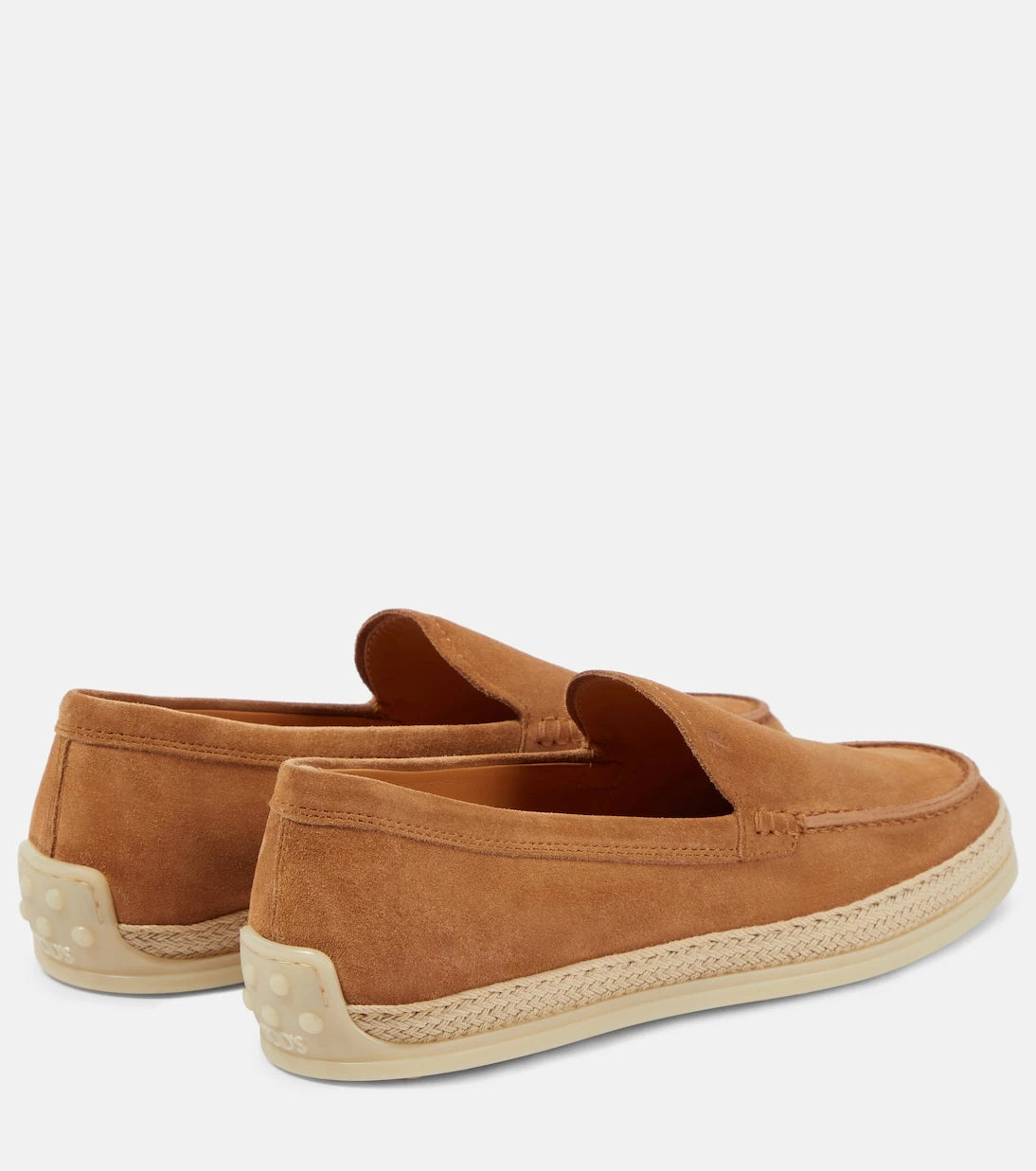 Tod's - أحذية موكاسين من الشمواه بحواف من الجوت