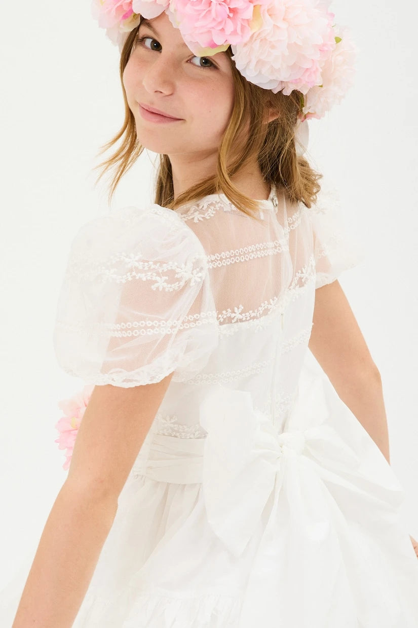 Monnalisa - Amore taffeta dress