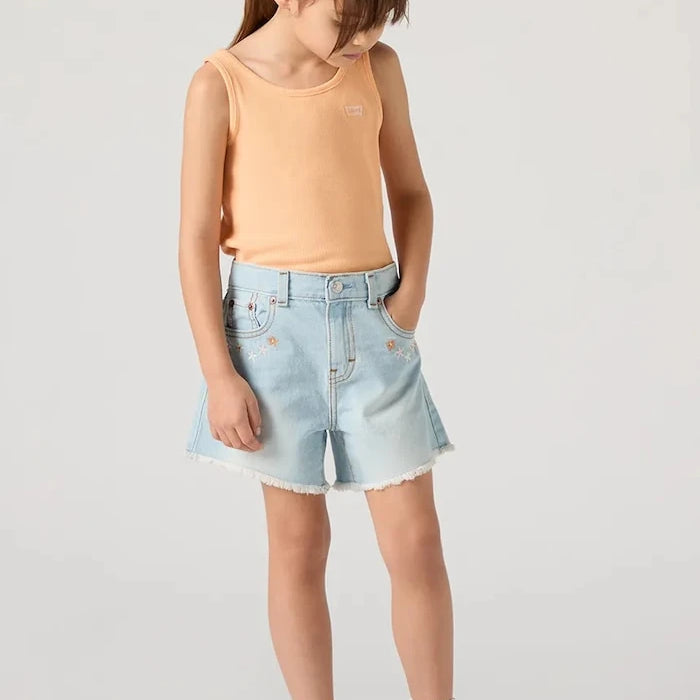 Levi's çocuk denim kısa şort CROCHET APPLIQUE A LINE SH