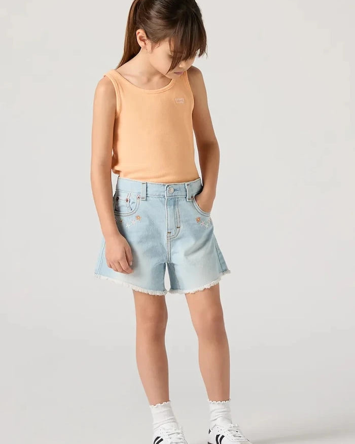 Levi's çocuk denim kısa şort CROCHET APPLIQUE A LINE SH