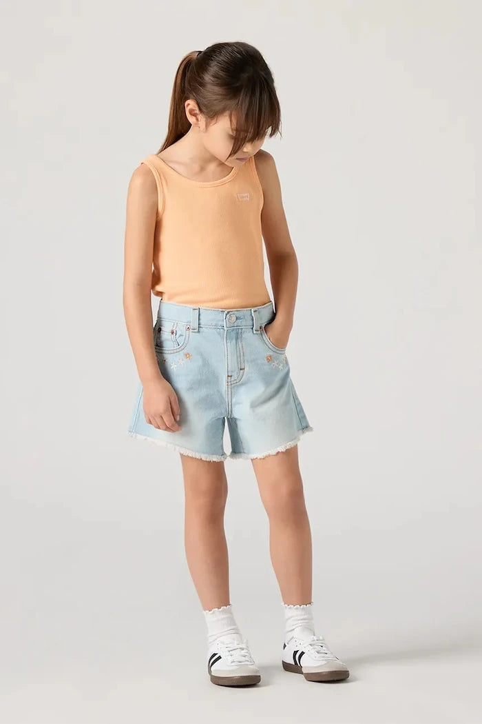 Levi's çocuk denim kısa şort CROCHET APPLIQUE A LINE SH