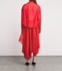 A.W.A.K.E. Mode Red Silk Organza Shirt Midi Dress