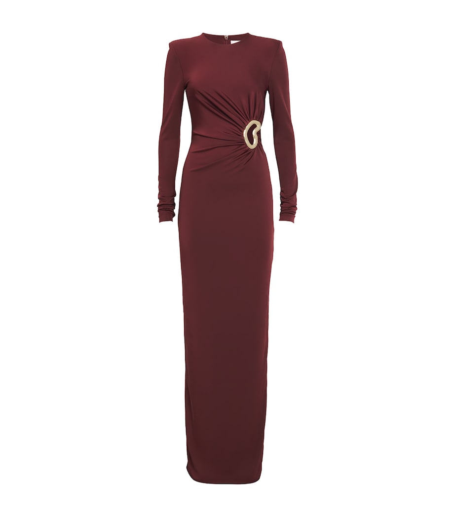 Rebecca Vallance Burgundy Cut-Out Mischa Maxi Dress