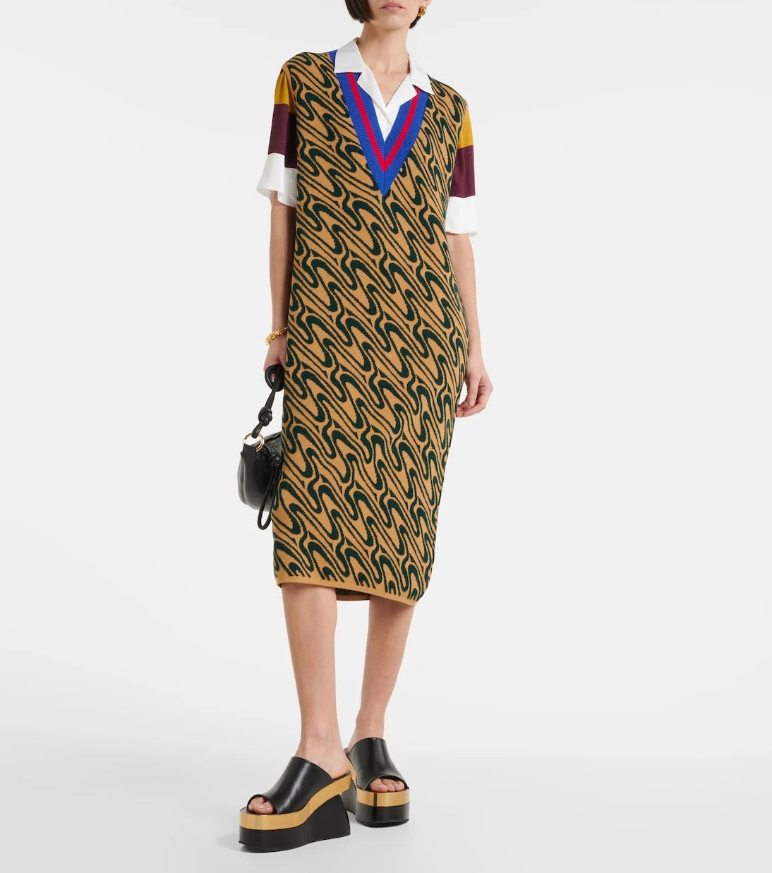 Dries Van Noten - Jakarlı midi elbise