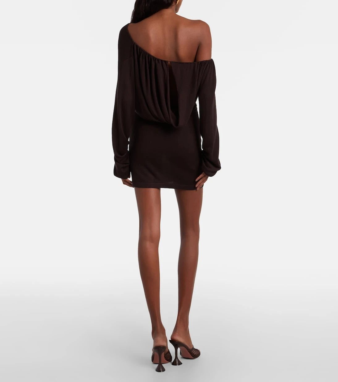Aya Muse - Sola asymmetric draped silk-blend minidress