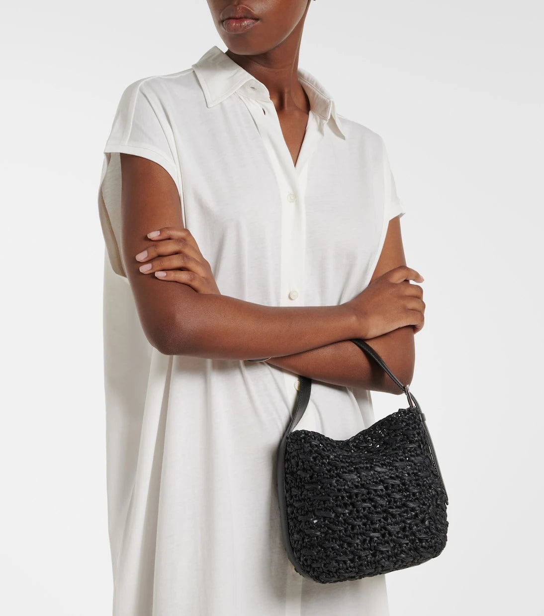 Toteme - Belted Small raffia tote bag