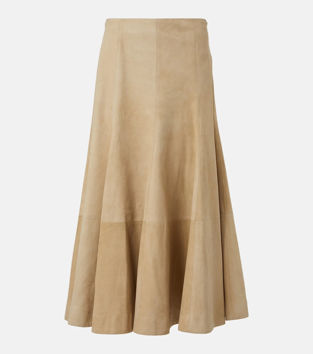 Khaite - Lenno suede midi skirt