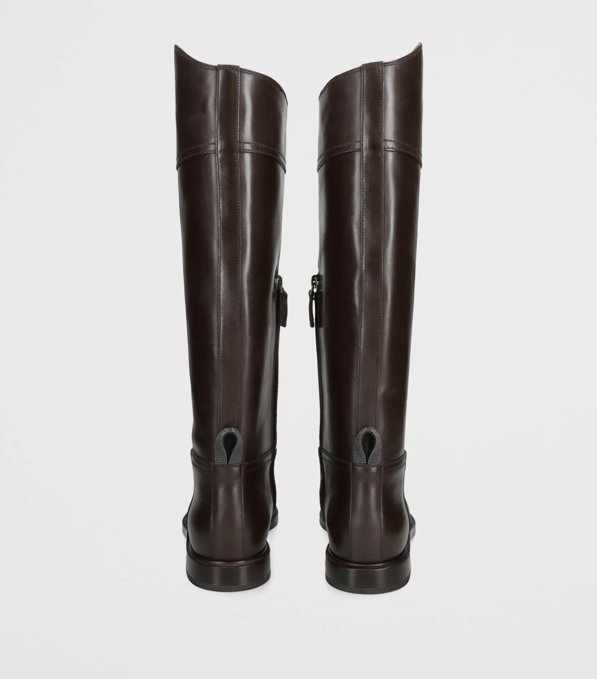 Brunello Cucinelli Brown Leather Riding Boots