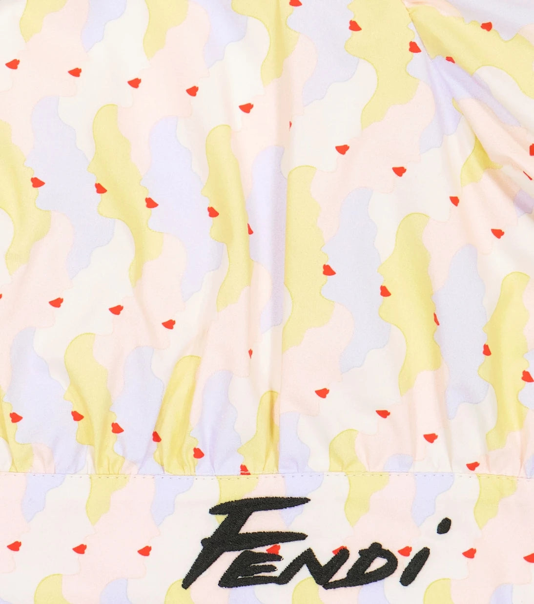 Fendi Kids - Printed puff-sleeve cotton crop top