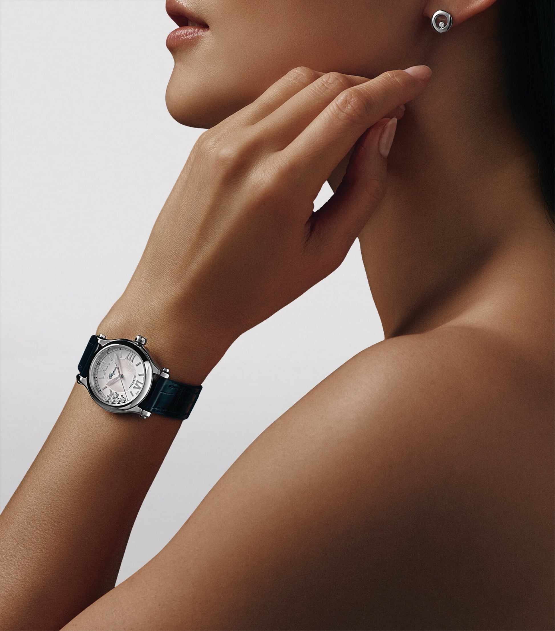 Stainless Steel and Diamond Happy Sport Watch 30mm