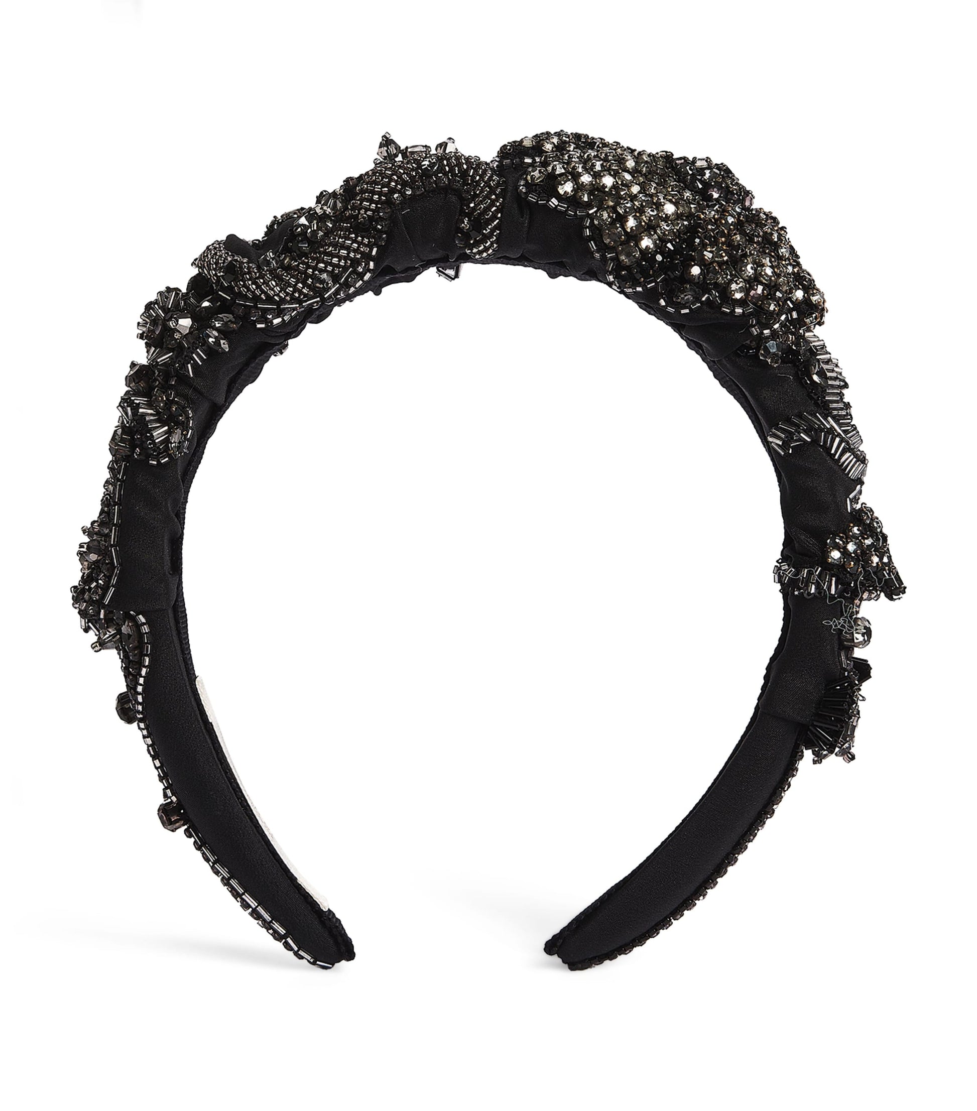 Jennifer Behr Black Beaded Scarlette Headband