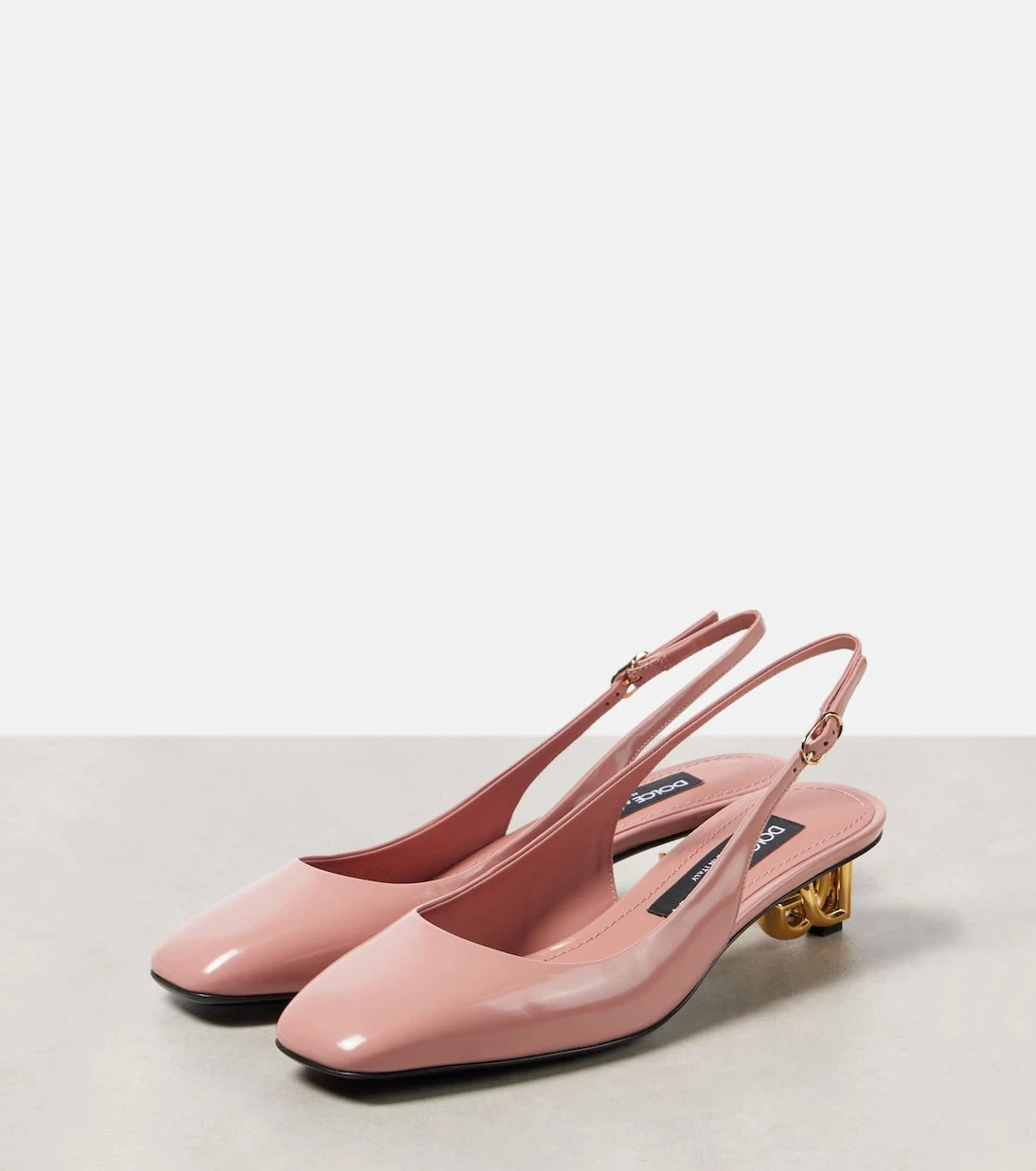 Dolce&Gabbana - Jackie 40 patent leather slingback pumps