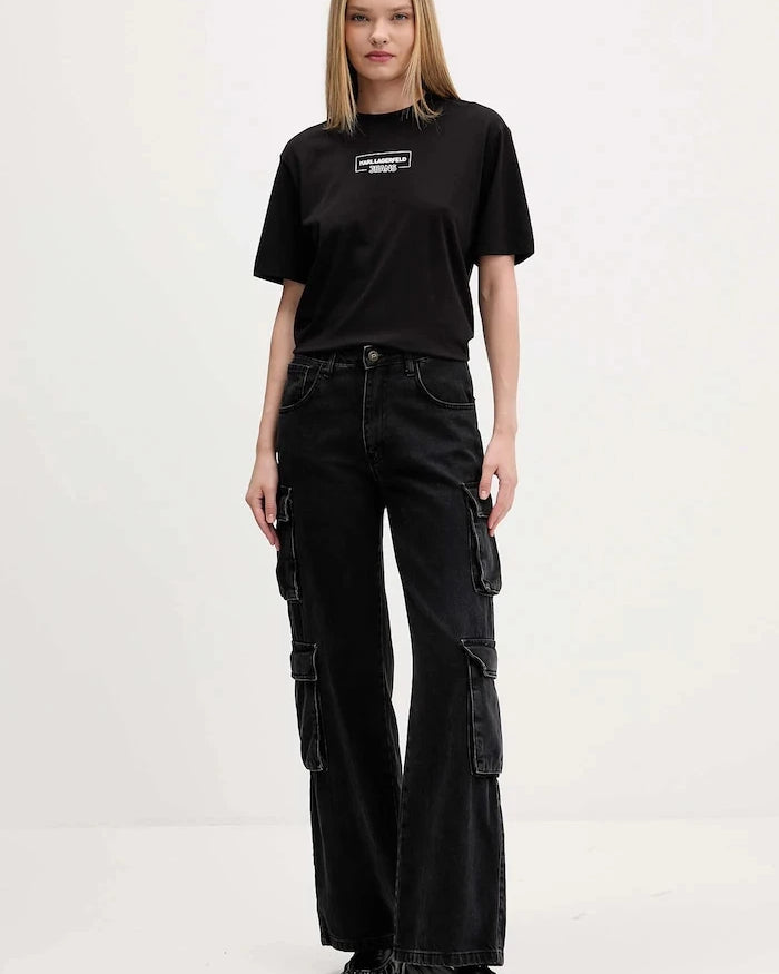 Karl Lagerfeld Jeans pamuklu kadın tişört