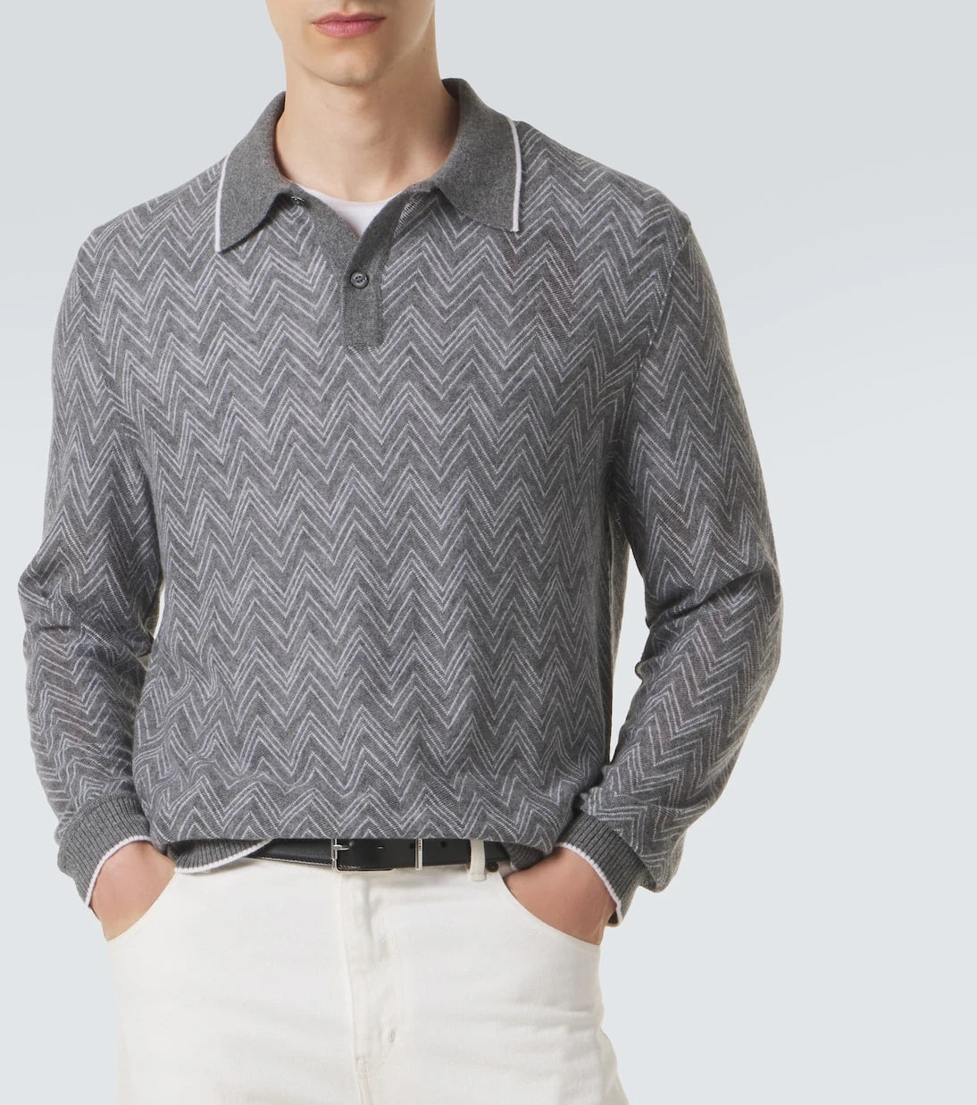 Missoni - Zigzag cashmere polo sweater