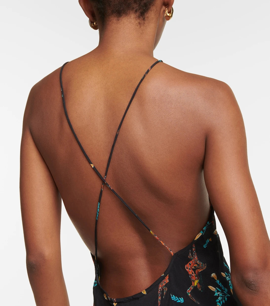 Rixo - Printed halterneck silk maxi dress